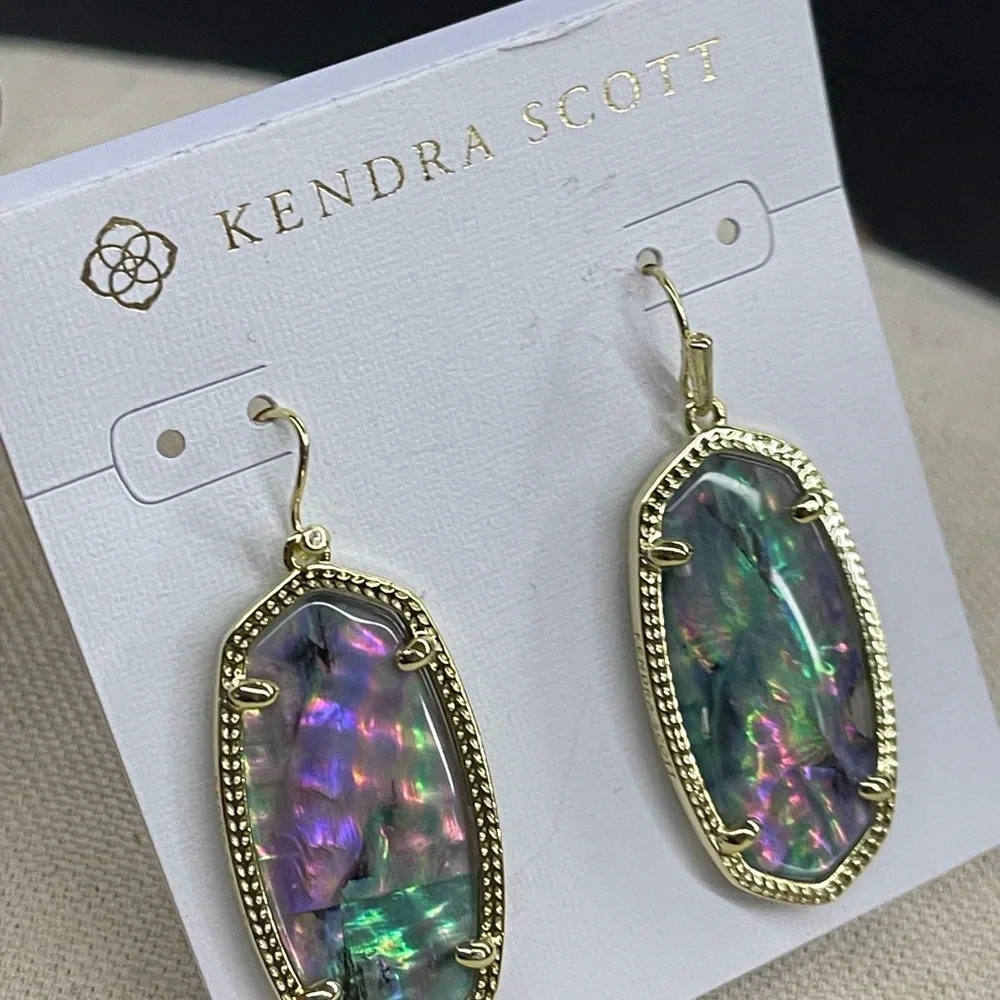 NWT Kendra Scott Elle Abalone Shell Earrings - Picture 8 of 9